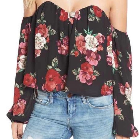 4SI3NNA Bustier Off The Shoulder Crop Top - Picture 1 of 4